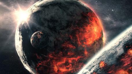 Stunning Cosmic Collision Wallpaper wallpaper