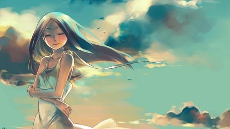 Sweet Serenity in Anime Sky wallpaper