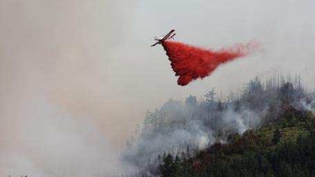Wildfire Fighter in Action as Nature Battles Flames wallpaper
