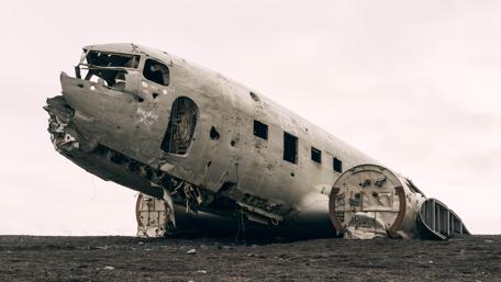 Abandoned Airplane Wreck in Ruins wallpaper