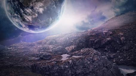 Ethereal Planetary Landscape wallpaper