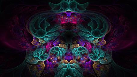 Vibrant Fractal Beauty in Floral Patterns wallpaper