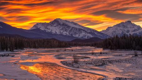 Winter Mountain Sunset wallpaper
