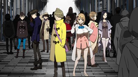 Vibrant Anime Cityscape Encounter wallpaper