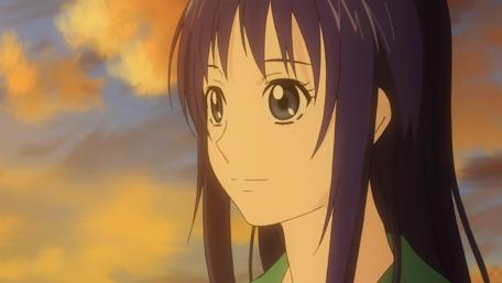 Anime Reflection in the Sunset Sky wallpaper