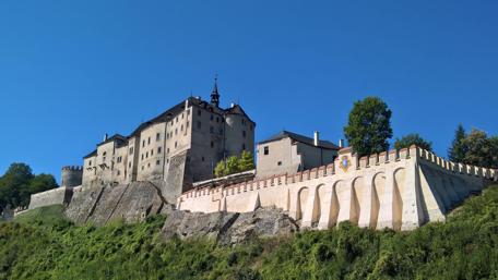 Majestic Šternberk Castle Against the Clear Blue Sky wallpaper