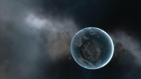 Mystical Planet in Cosmic Darkness wallpaper