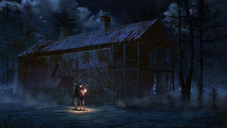 Eerie Anime Night at the Abandoned House wallpaper
