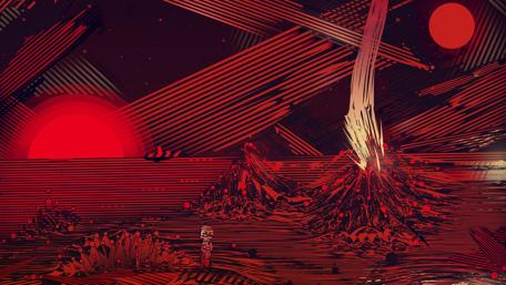Explosive Red Horizon Artwork wallpaper