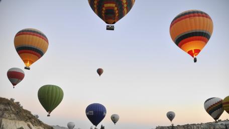 Colorful Balloons Soaring in the Sky wallpaper