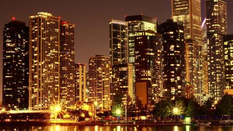 Vibrant City Lights at Night wallpaper