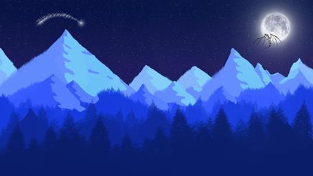 Moonlit Dragon Nightscape wallpaper