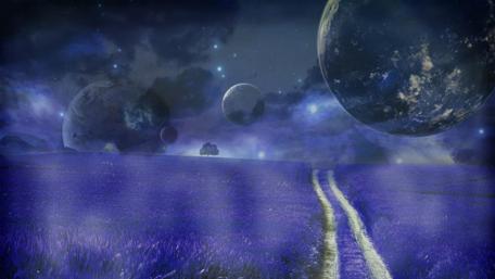Futuristic Night Under Enigmatic Skies wallpaper