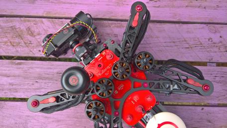 High-Tech Quadcopter on Rustic Surface wallpaper