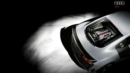 Sleek Audi R8 Showcasing Powerful Engine Design wallpaper