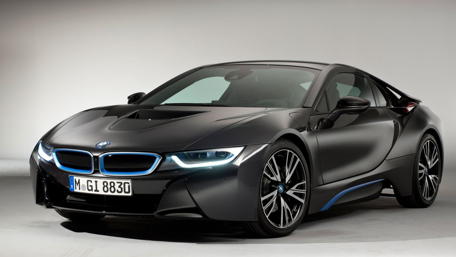 Sleek BMW i8 in Bold Black Finish wallpaper