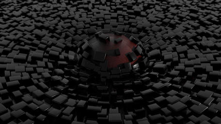 Dynamic Black Cube Formation wallpaper