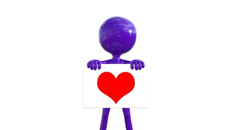Purple Figure Expressing Love in 3D Art wallpaper
