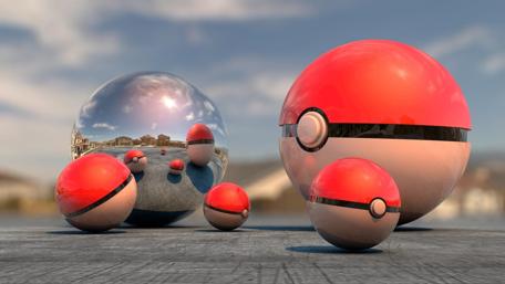 Vibrant Abstract Balls in Reflection wallpaper