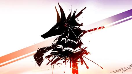 Mystical Abstract Wolf Design wallpaper