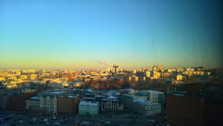 Stunning Moscow City Skyline at Dusk wallpaper