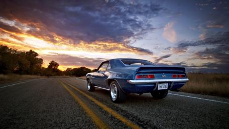 Classic Camaro SS Sunset Cruise wallpaper