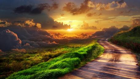 Pathway to the Golden Horizon wallpaper