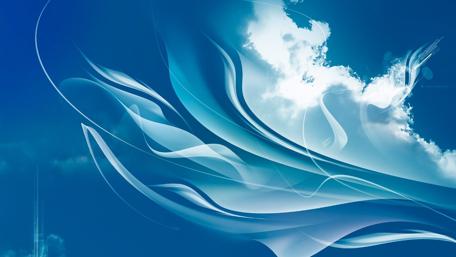 Ethereal Blue Waves of Light wallpaper