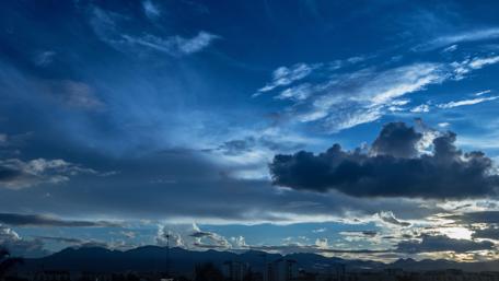 Majestic Blue Sky Over Mountains wallpaper