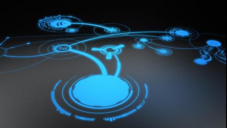 Futuristic Blue Technology Circuit Design wallpaper