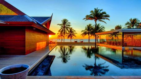 Tropical Serenity at Sunset wallpaper