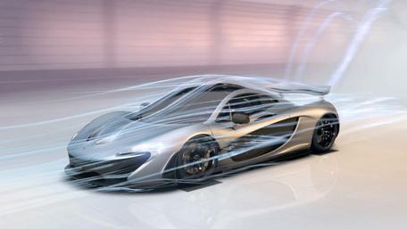 Sleek McLaren P1 in Dynamic Wind Tunnel Environment wallpaper
