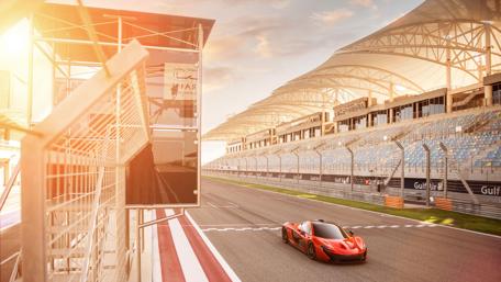 McLaren P1 on the Track at Sunset wallpaper