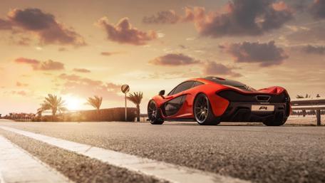 Sunset Drive with the Iconic McLaren P1 wallpaper
