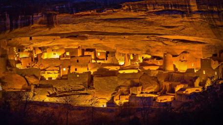 Ancient City of Light Under the Stars wallpaper