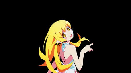 Playful Shinobu from Monogatari Series wallpaper