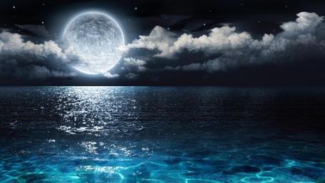 Luminous Moonlight over Tranquil Waters wallpaper