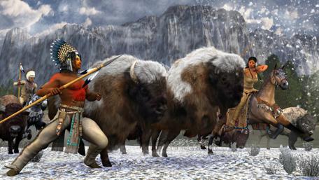 Epic Wildlife Chase in Majestic Mountains 4K wallpaper