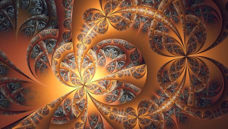 Intricate Fractal Blossoms in Ember Glow wallpaper