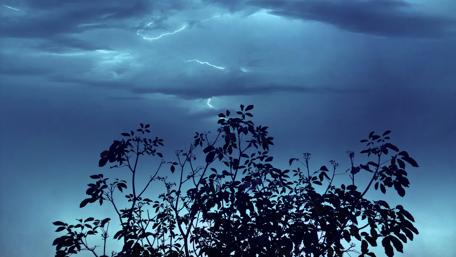 Dramatic Night Sky with Lightning Strikes wallpaper
