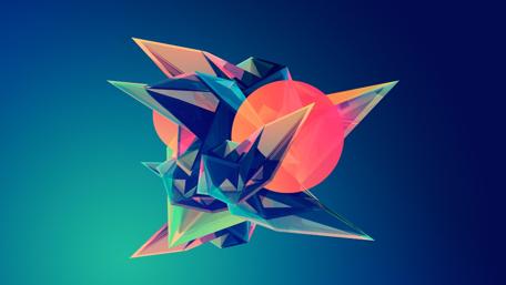 Colorful Geometric Shapes in Dynamic Harmony wallpaper