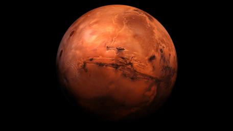 Mars in Majestic Splendor: A Cosmic Marvel wallpaper