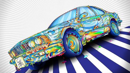 Psychedelic Art Car Masterpiece wallpaper