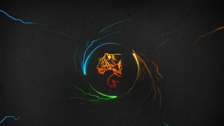 Colorful Tiger in Abstract Whirlwind wallpaper