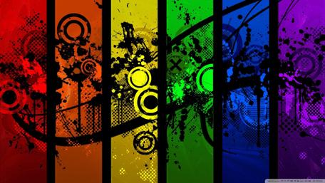 Vibrant Abstract Harmony in Colorful Splashes wallpaper