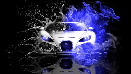 Blue Flame Dream Car Splash wallpaper