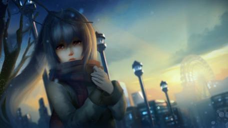 Winter Evening with Isla from Plastic Memories wallpaper