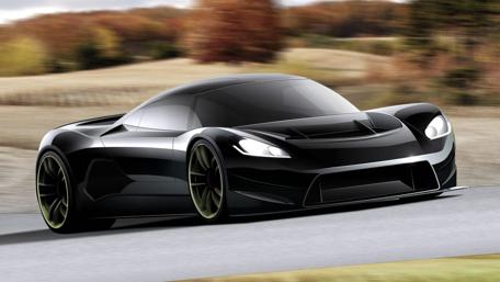 Sleek Black Sports Car on the Road wallpaper
