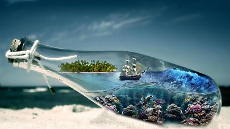 Storm vision in a bottle - Fantasy art wallpaper