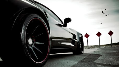 Sleek Sports Car by the Horizon wallpaper